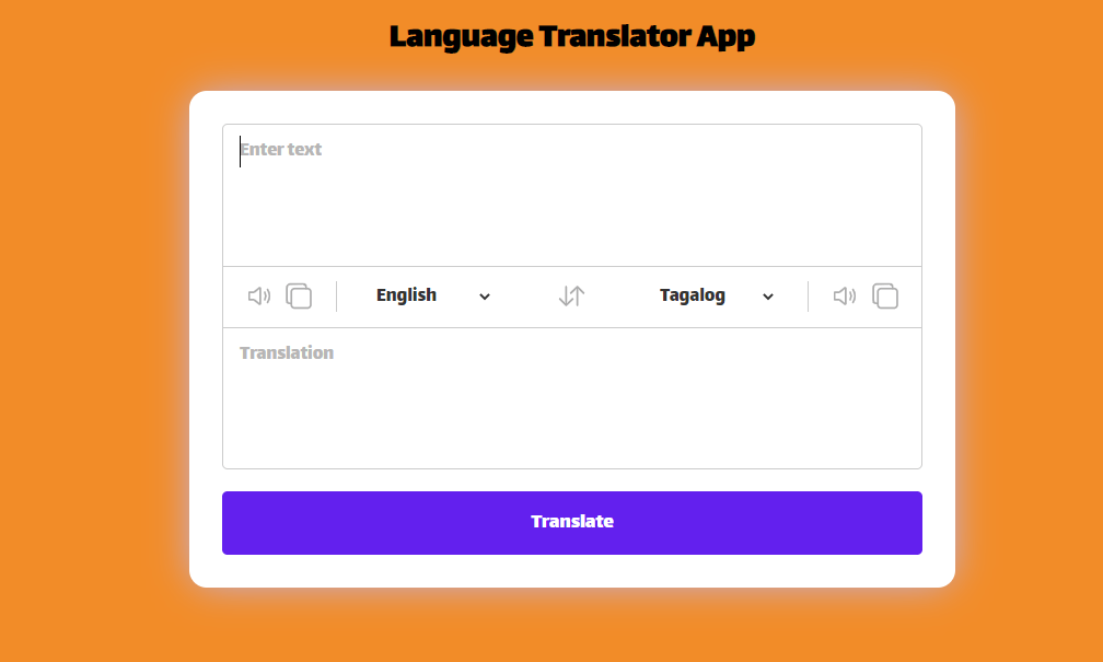 Language Translator App in JavaScript with Source Code SourceCodester